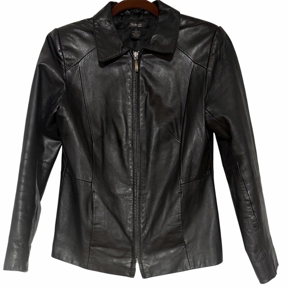 Style & Co. Jackets & Blazers - Style & Co. Genuine Leather Jacket – Black